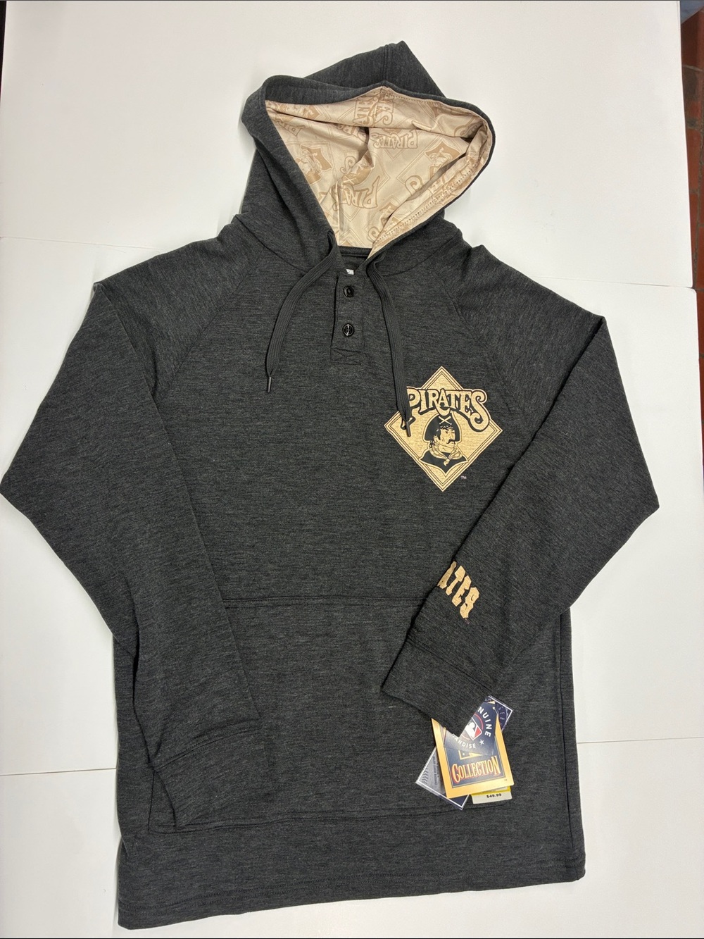 NEW Cooperstown Collection Pirates Hooded Pullover Sweatshirt Size Small